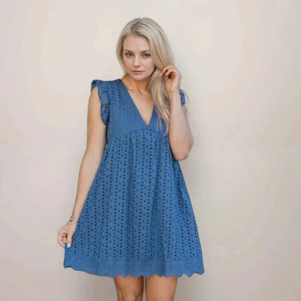 Vestido de verão com shorts e bolsos embutidos