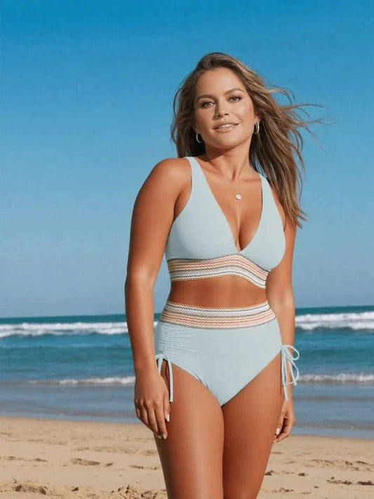 Biquíni elegante de cintura alta para modelagem